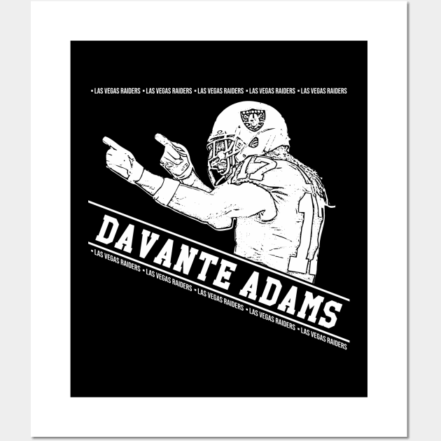 Davante adams || Las vegas raiders || White Retro Wall Art by Aloenalone